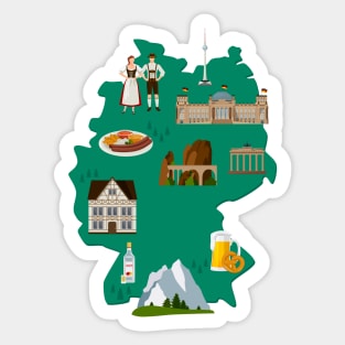 Germany Map with German Typical Sticker